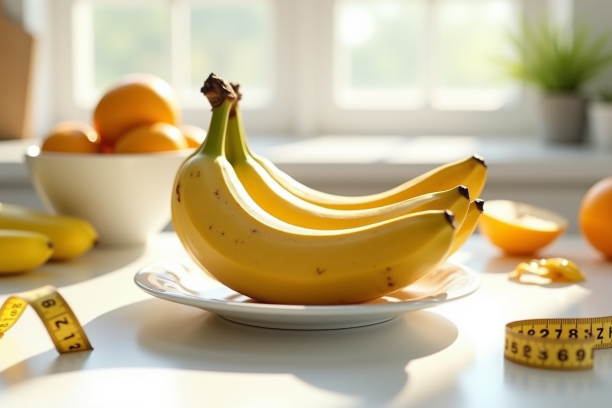 Gros plan sur des bananes fraîches sur une assiette blanche