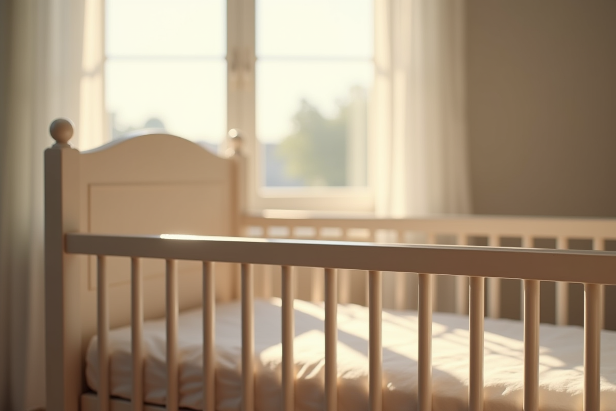 Berceau vide dans une chambre lumineuse et apaisante