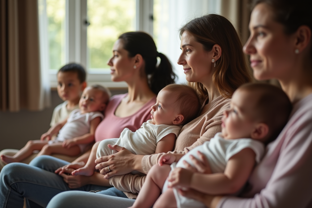 Groupe de mamans avec bébés lors d