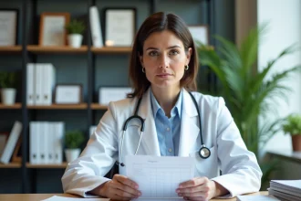 Médecin dermatologue femme dans son bureau moderne