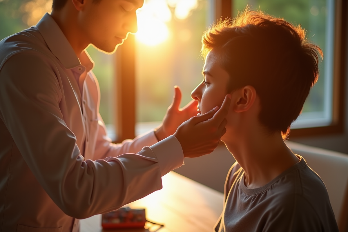 Personne appliquant une pression douce sur l